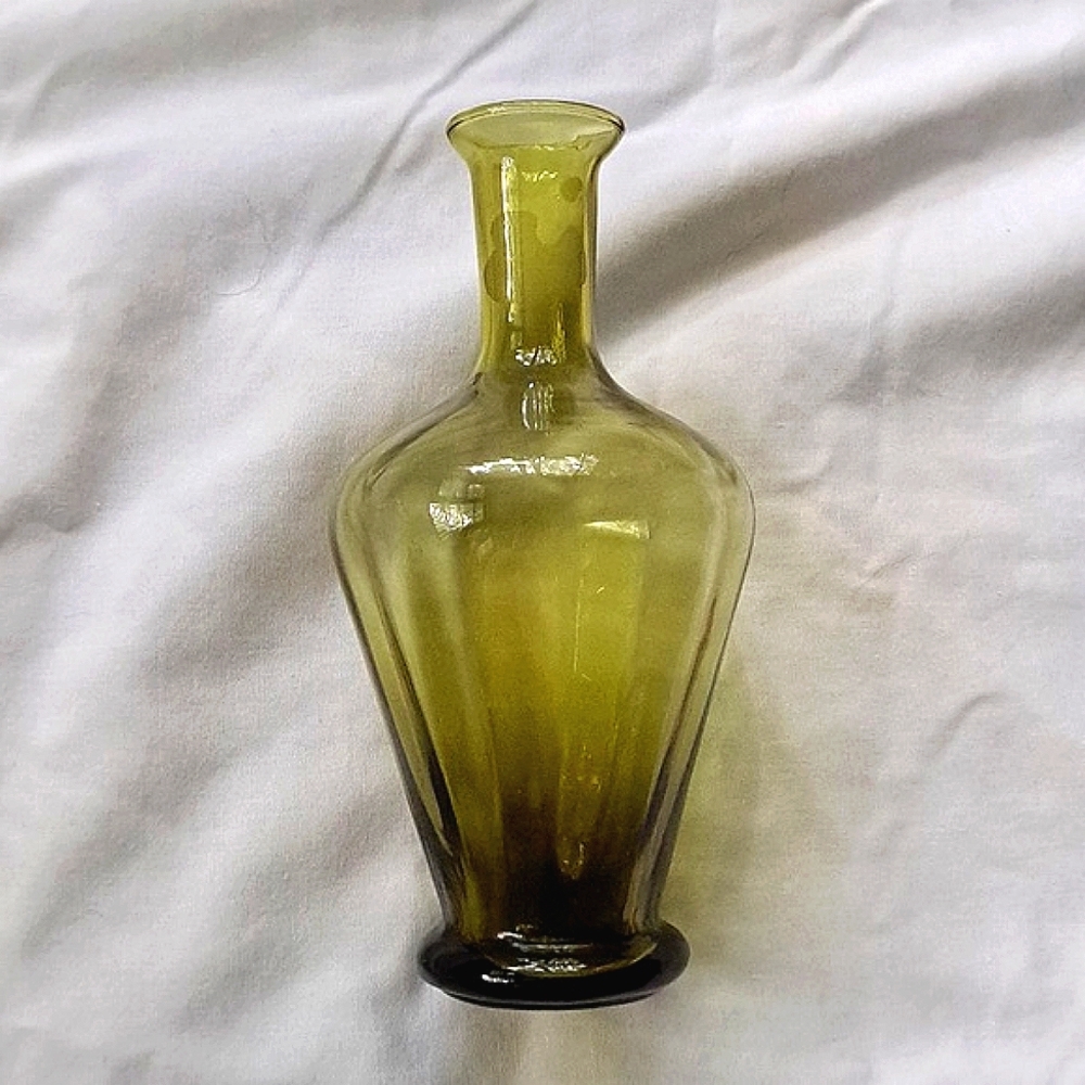 Olive Green Italian Glass Cruet